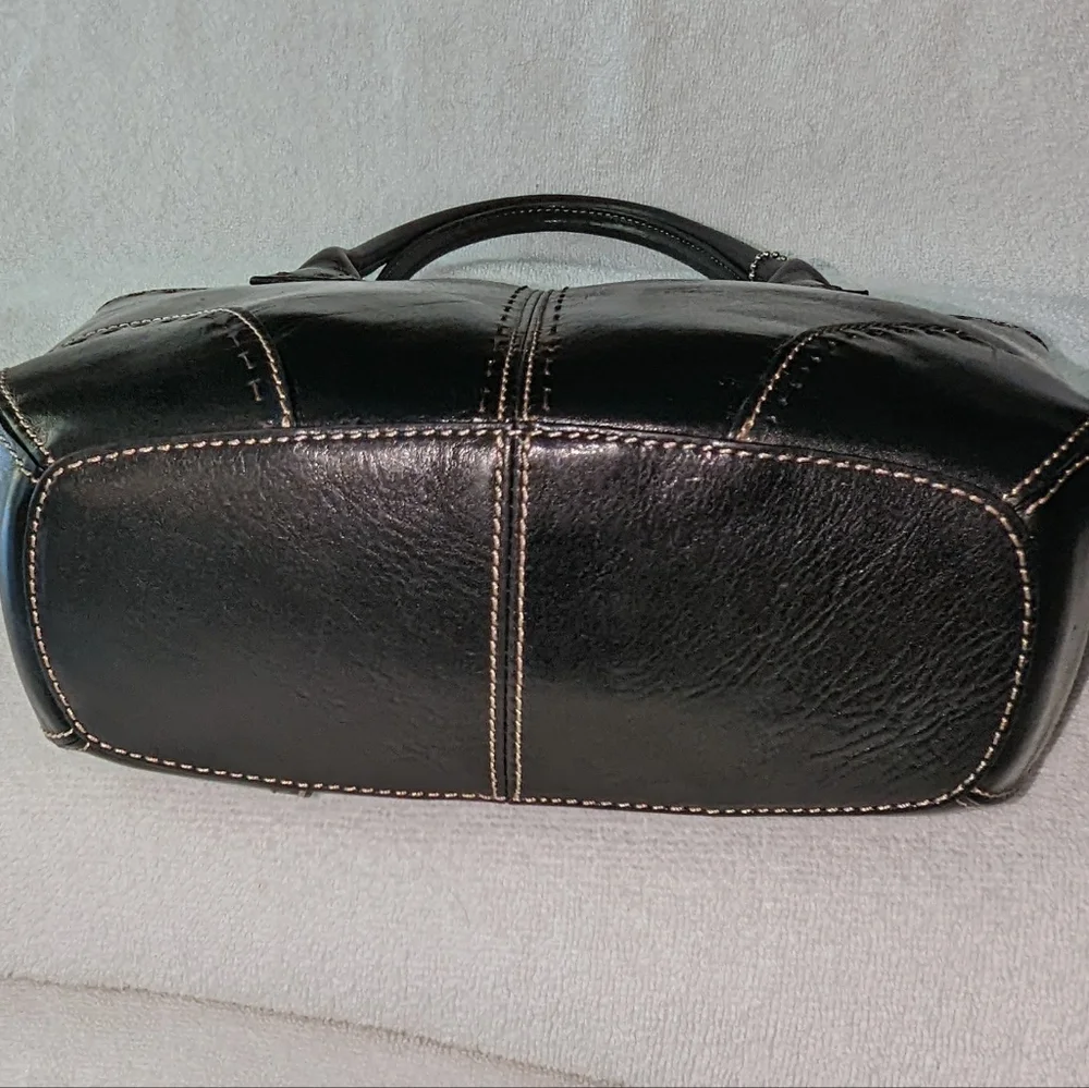 Fossil Sedona small black leather satchel bag.